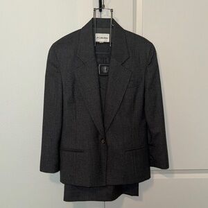 JH Collectibles Dark Gray Blazer Skirt & Pant Set